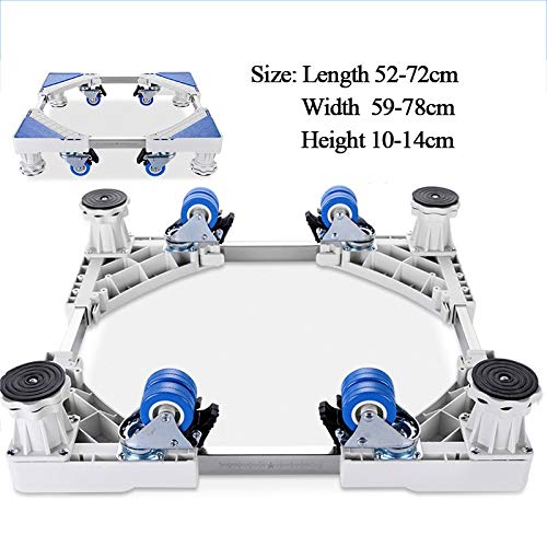 JJZXD Movable Refrigerator Floor Trolley Fridge Stand Washing Machine Holder 4 Strong Feet Mobile Stand with Brake Wheel 500kg
