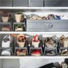 4x MURVEL Shoe Storage Organizer Grey Polypropylene Plastic 14x14x24 cm