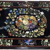 Gifts And Artefacts 30 x 48 Inches Nature Pattern Inlay Work Conference Table Top Rectangle Shape Black Marble Dining Table for Home Furniture De