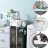 Bathroom Floor Cabinet Vertical Storage Unit Slim Toilet Paper Storage Cabinet 4 Tier Bathroom Floor Cabinet With Storage Drawers Tower Capacity