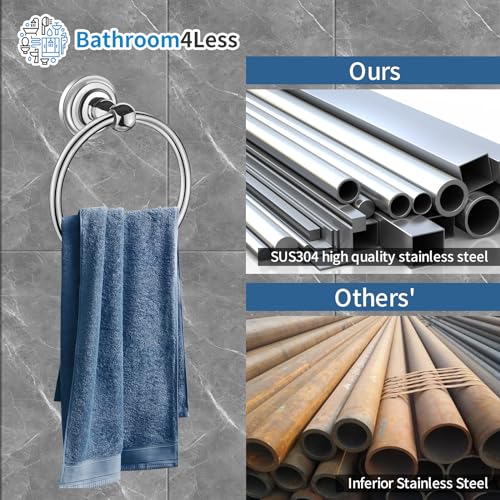 Towel Rack, Bathroom Towel Holder, Chrome Towel Rings for Bathrooms, Hand Towel Rail, Towel rack wall mounted, 6.3 Inch Diameter, Kitchen Towel H