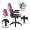 Flash Furniture X10 Gaming Racing Office Ergonomic Computer PC Adjustable Swivel Chair with Flip-up Arms, Pink/Black LeatherSoft