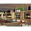 SUCHETA Wine Rack Hanging With Glass Holder And Shelf 2-Layer Storage Adjustable Iron Wall-Mounted Wine Glass Rack Ceiling Decoration Bottle Rack