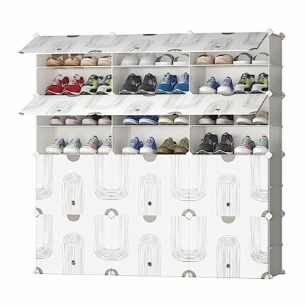 JOISCOPE Shoe Storage, 3 x 8 Tier Cube Storage Unit Shoe Rack Organizer, Multifunctional Modular Shoe Storage Cabinet for Space Saving, for All K