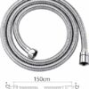 GRIFEMA COMPLENTO-G851 1/2 Inch 1.5m Shower Hose Made of Stainless Steel, Anti-Kink & Anti-Explosion and Leak Proof Hose Pipe, Silver/Chrome