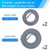 Universal Zero Gravity Chair Repair Cord Kit, 4 PCS Replacement Elastic Cords Repair Tool Kit for Repairing Zero Gravity Chair, Recliners, Garden