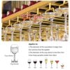 Gold Ceiling Wine Rack With Goblet Glass Rack, Home Wine Rack, Floating Wine Rack Organizer For Bar, Kitchen, Dining Room, Height Adjustable (Siz