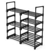AkoaDa 10 Tiers Shoe Rack, Tall Narrow Versatile Shoe Rack for Living Room Bedroom Kitchen (Black)