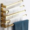 Towel Rail Wall Mounted Towel Holder Brass Wall Mounted Towel Rack Saving Space Towel Holder Swing Out Towel Bar Folding Arm Towel Hanger For Toi