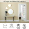 24 Pockets Hanging Organiser Over Door White Black, Foldable Closet Door Shoe Rack Holder, Narrow Wardrobe Shoe Hanger with 3 Metal Hook, Hanging