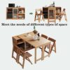 Shykey Multifunctional Folding Dining Table, 2 In 1 Solid Wood Table Cabinet, Small Space Cupboard Sideboard, Multi-layer Storage, for Kitchen Ro