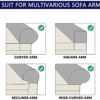 NEKOSUKI Arm Rest Covers Set, Chenille Arm Covers for Chairs and Sofas Anti-Slip Couch Armrest Covers with Pins, Furniture Armrest Protector for