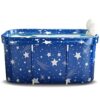Portable Bath Adult, Non-Inflatable Foldable Bathtub, Standing Soaking Bath Tub for Adults Kids, Ideal for Hot Bath Ice Bath (Starry Blue)