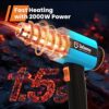 2000W Heat Gun, GoGonova 50℃-650℃ Hot Air Gun with 7 Modus, 2 Airflow, 5 Nozzles for Shrink Tubing, Wrap, Crafts, Soldering