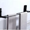 Towel Rack Multi-functional Aluminum,Foldable Double Bar Towel Rails,Bathroom Toilet Wall Mounted Towel Holder
