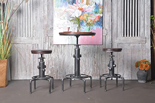 Topower Industrial Bar Table 31.5-41.3" Adjustable Pub Table Kitchen Dining Coffee Bistro Table