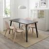Ikea IDOLF/LISABO table and 4 chairs, 140x78 cm, black/black