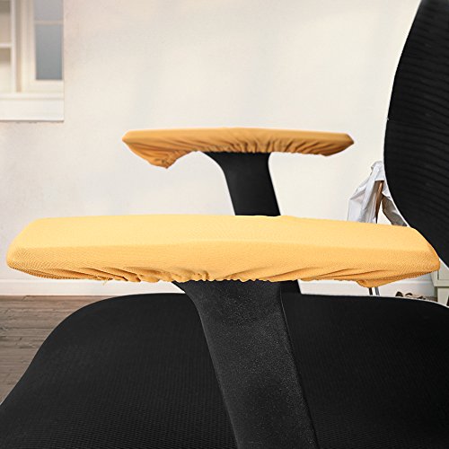Fdit Armrest Covers,1 Pair Chair Armrest Covers Removable Elastic Protector Office Armchair Cover (Gold)