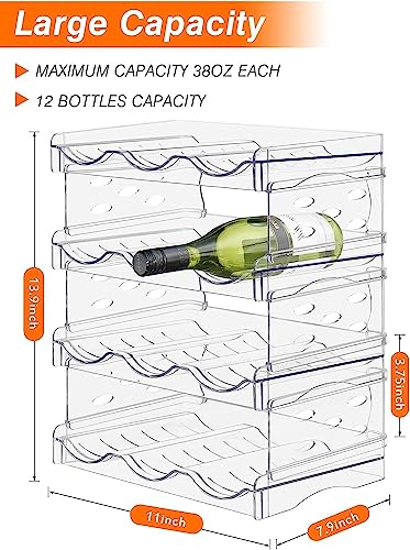 Water Bottle Organizer - 4 Pack Stackable Cup Organizer for Cabinet, Countertop, Pantry and Fridge, Free-Standing Tumbler Kitchen Storage Holder