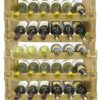 Sorbus® Wood Wine Stackable Rack 6 Tier — Rustic Style Wine Racks for Bottles — Perfect for Bar, Wine Cellar, Basement, Cabinet, Pantry, etc. (6-