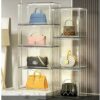 Acrylic Display Case Clear Handbag Storage Organizer for Closet, Stackable Bag Organizer with Magnetic Door for Wallet, Cosmetic, Toys (9)