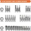 Wopeite 46 Piece Socket Wrench Set 1/4 Inch Drive Ratchet Set Chrome Vanadium Tools Set Cr-V Mechanic for Car, DIY and Repair