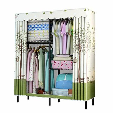 maozi Simple Wardrobe Assembly Nonwoven Dustproof Proof Bedroom Storage Organizer Zipper Clothing Closet for Home Furniture