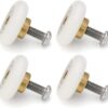 Set of 4 Dia 19mm Stainless Steel Shower Door Wheels Rollers Runners, White, 19mm x 5mm (Stainless steel-4PCS)