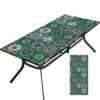 Tablecloth for Folding Table, boho Picnic Table Cover, Waterproof Fitted Table Covers for 6 Foot Tables, Elastic Rim Plastic Table Cover for Picn