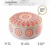 Mandala Life ART Bohemian Golden Pouf Ottoman Cover -60x20 cm - Luxury, Artisan Room Décor Pouffe for Meditation, Yoga, and Boho Chic Seating Are