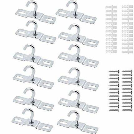 SDFFA 12 Pieces Ceiling Hook,Lamp Ceiling Hook,Lamp Hanging Hook,with screws,Used to Hang Crystal Lamps, Chandeliers,Ceiling Fans,Plant Baskets,S