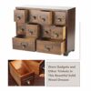 Traditional Card Catalog Solid Wood Small Chinese Medicine Small Curio Cabinet l Vintage Retro Look Tea Storage Organizer Apothecary Drawer Dress