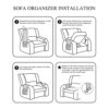 Sofa Chair Armrest Storage Organizer Non-Slip Couch Recliner Remote Control Holder Waterproof Sofa Arm Tidy Hanging Storage Bag with 5 Pockets Ho