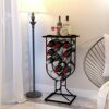 G TALECO GEAR Freestanding Wine Stand Rustic Style, Holds 14 Bottles of Wine Rack freestanding Floor, Decorative Wine Storage Rack, Stackable Met