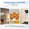 yoligan 12pcs 3D Modern Mirror Geometric Hexagon Acrylic Wall Sticker Decor Art Home DIY