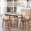 Farini Set of 2 Dining Chair Jaxsen Faux Leather Indoor Kitchen Chair with Rattan Backrest Modern Accent Chairs for Living Room Dining Room,Whisk