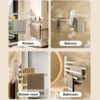 TocTen Swivel Towel Rack, Rustproof and Durable Space Saving Towel Hanger, Towel Bar Swing Out 180° Rotation, Wall Mounted/Glue Mounted Towel Rod