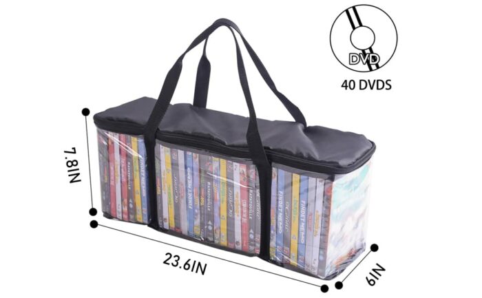 BBX-G Portable DVD Storage Collection Bag/Clear Black Each Holds 40 DVD Solution for Movies/Video/Games/Blu-ray/Music(80 DVD Set of 2)