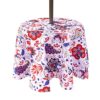 3E Home Patio Round Outdoor Tablecloth Waterproof with Umbrella/Parasol Hole and Zipper[52 inches (132 cm) Palm leaf]