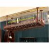 Ceiling Wine Rack Vintage Wrought Iron Multi-Function Living Room Display Wine Rack Household Goblet Glass Wine Cup Bracket - Restaurant Kitchen