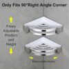 GERUIKE Bathroom Corner Shelves Shower Storage No Drilling Shower Shelf Rustproof Stainless Steel with 4 Hooks for Kitchen and Bathroom Wall Moun