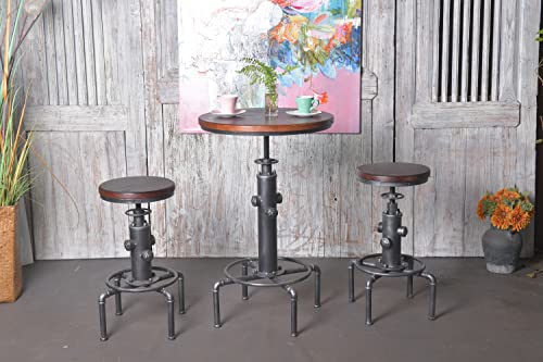 Topower Industrial Bar Table 31.5-41.3" Adjustable Pub Table Kitchen Dining Coffee Bistro Table