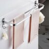 DINGZZ Towel Rack Double Towel Bar Bathroom Fashion Towel Holder Hanger Wall Mounted Polished Chrome