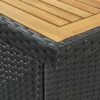 WALNUT Kitchen Bar Tables and Chairs Set Dining Room High Top Counter Height Table Set for 2 Poly Rattan Black
