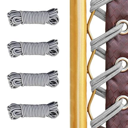 MIVAIUN 4 Pieces Replacement Cords for Zero Gravity Chair, Replacement Elastic Cord for Sun Lounger, Repair Tool Kit for Sun Loungers, Garden Cha