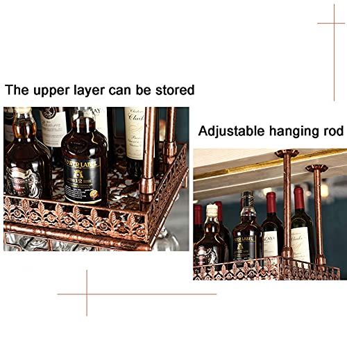 OUSIKA Wine Racks,Wine Bottle Glass Racks Multi-Function Ceiling-Type Wine Holder,Wall Mounted Wine Bottle Holder Hanging Wine Glass Racks,Goblet
