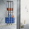 Towel Rack Wall Mounted - Space-saving Bathroom Storage | Black Towel Rail with Hooks, Holder | Easy Installation | Stylish & Functional