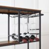 HOOBRO Drinks Trolley, Bar Cart Trolley, 3-Tier Kitchen Trolley on Wheels with Wine Rack, Home Bar Serving Cart for Party, Rustic Brown EBF21TC01