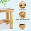 Yoassi Step Stool, Heavy Duty Bamboo Multi Purpose Anti-slip Step Stool&Seat With a Storage Shelf for Kids or Adults, 100% Natural Bamboo(M)