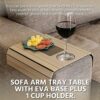 meistar Flexible Sofa Arm Tray - Over The Armrest Table with Cup Holder - Couch Armrest Table for Drinks and Snacks - Convenient Over Arm Sofa Ta